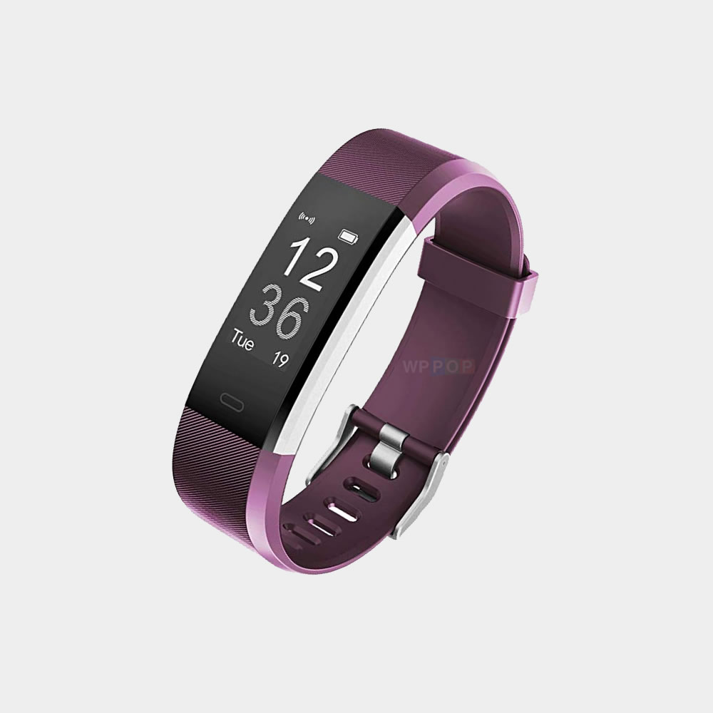 Purple Fitness Tracker with Heart Rate Monitor and Step Counter Sleep Monitor